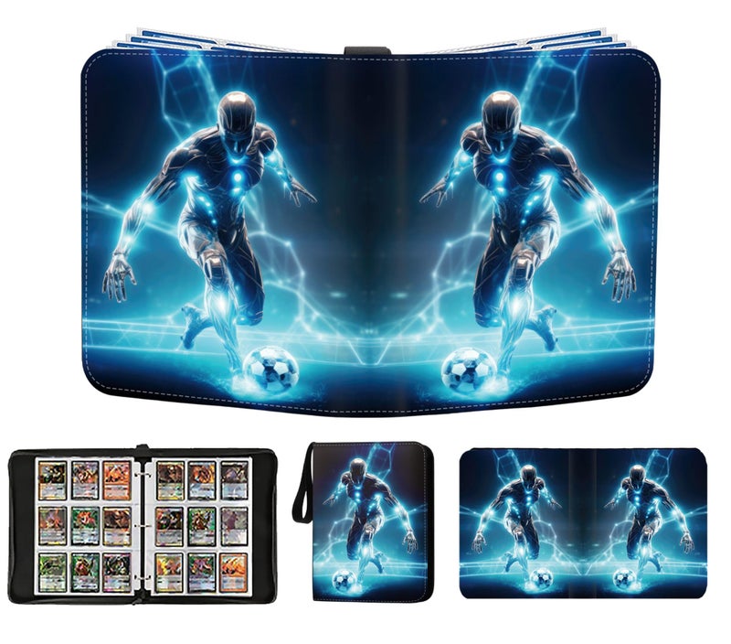 CHIMORY Soccer Card Binder 900 Pockets  Trading Card Binder Soccer Sports Card Holder with 50 Removable Sleeves  Double Sided Pocket Sport Card Collection PU Leather Collectible Trading Card Albums - Image 1